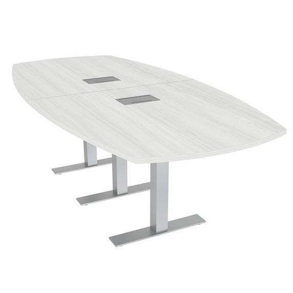 8 Person Arc Boat Conference Table Metal T Bases 8X4 Power And Data