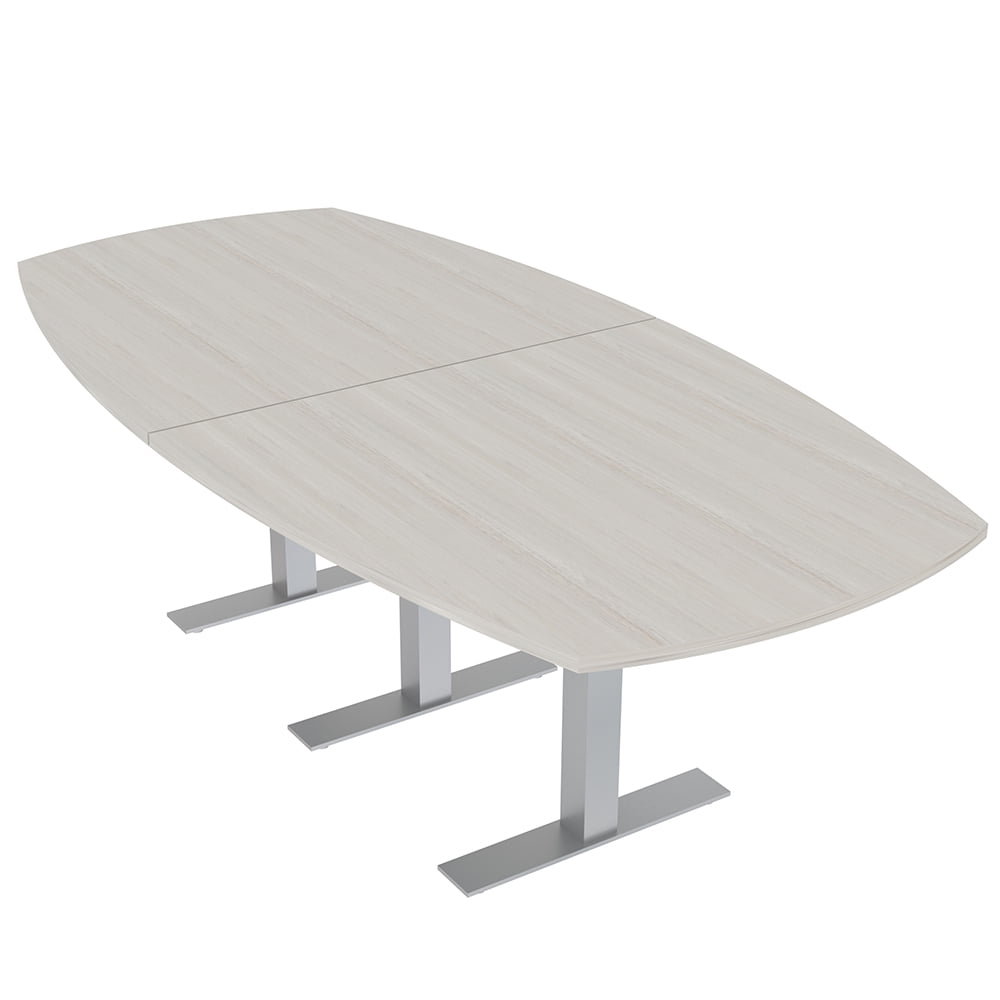 8 Person Arc Boat Conference Table Metal T Bases Harmony Series 8X4 ...