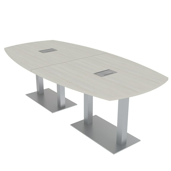 8 Person Arc Boat Conference Table Square Metal Base Harmony Series