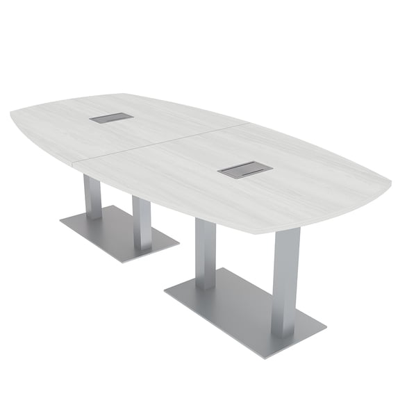 8 Person Arc Boat Conference Table Square Metal Base Harmony Series