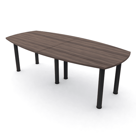 8 Person Arc Boat Shaped Powered Conference Table Post Legs