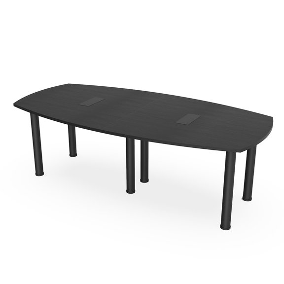 8 Person Arc Boat Shaped Powered Conference Table Post Legs