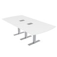 thumbnail image 1 of 8 Person Arc Rectangle Conference Room Table Metal T Bases w/Electric, 1 of 7