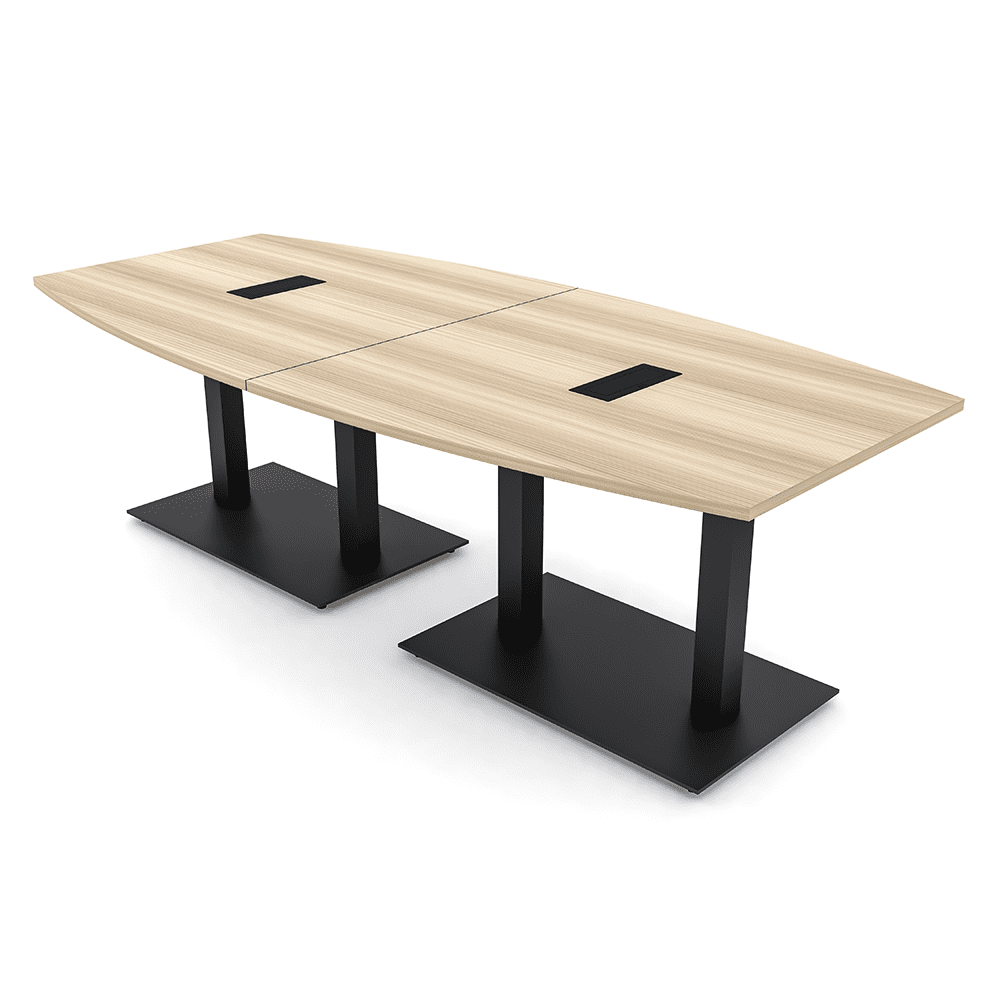 8 Person Boat Conference Table with Metal Bases And Electrical Units ...