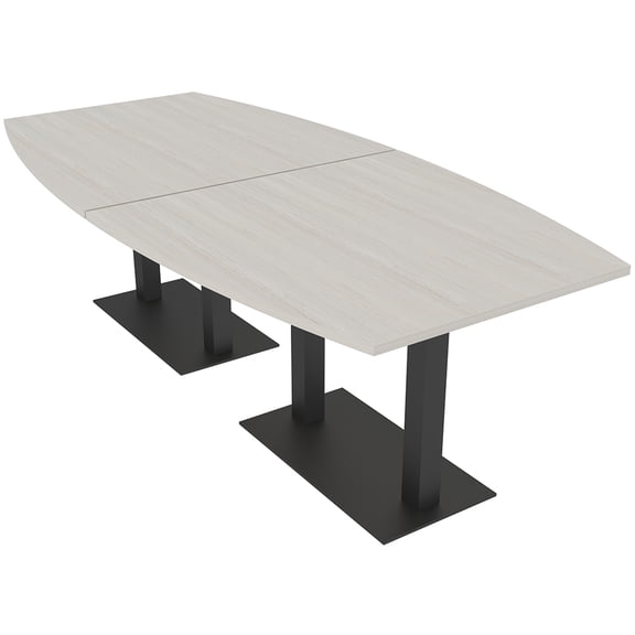 8 Person Boat Conference Table with Metal Bases And Electrical Units