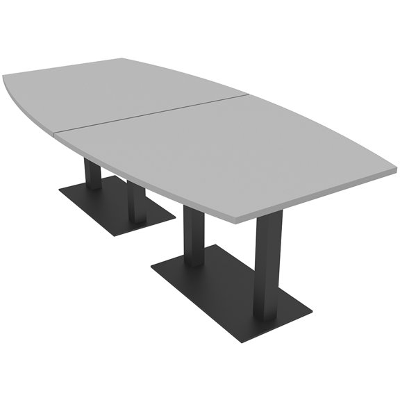 8 Person Boat Conference Table with Metal Bases And Electrical Units