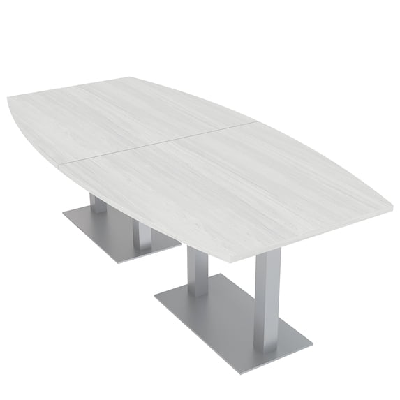 8 Person Boat Conference Table with Metal Bases And Electrical Units