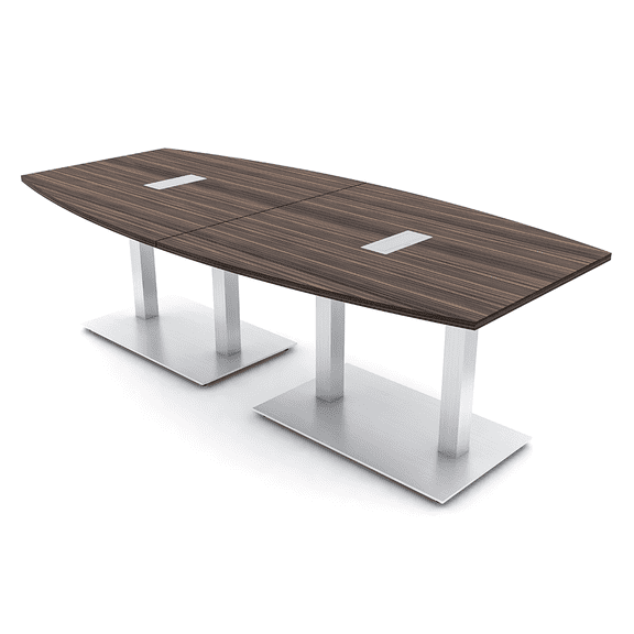 8 Person Boat Conference Table with Metal Bases And Electrical Units