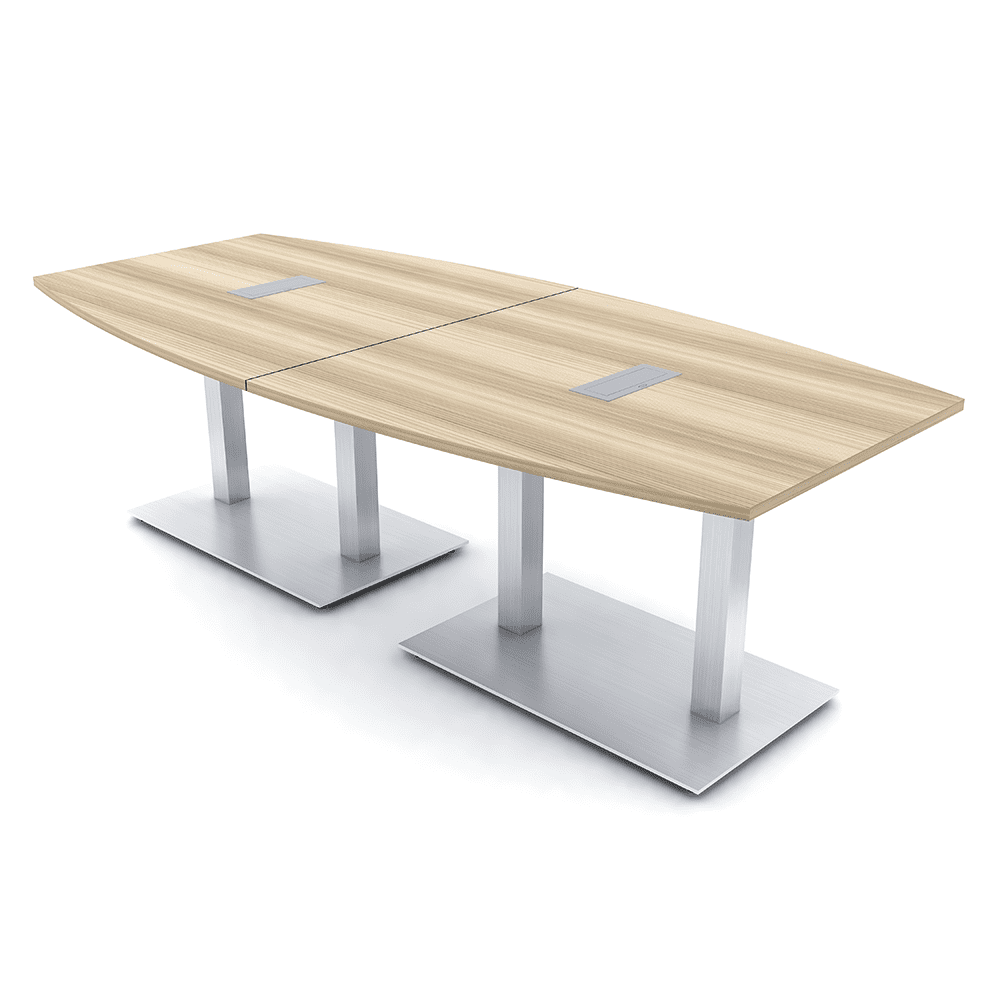 8 Person Boat Conference Table with Metal Bases And Electrical Units ...