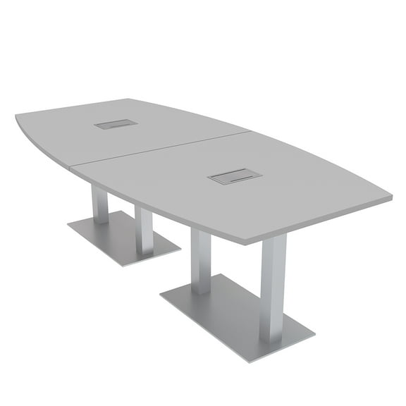 8 Person Boat Conference Table with Metal Bases And Electrical Units