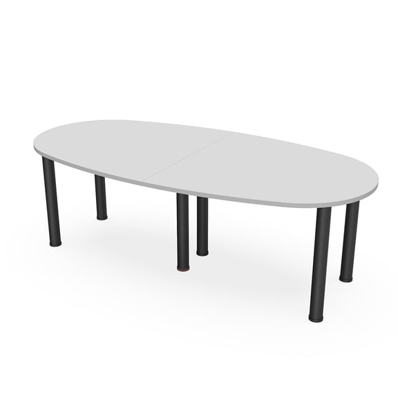 8 Person Boat-Oval Conference Table  Post Legs Power And Data