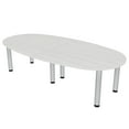 thumbnail image 1 of 8 Person Boat-Oval Conference Table Silver Post Legs Power And Data, 1 of 5
