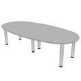 thumbnail image 1 of 8 Person Boat-Oval Conference Table Silver Post Legs Power And Data, 1 of 5