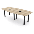 thumbnail image 1 of 8 Person Boat Shaped Conference Table  Post Legs Power And Data, 1 of 8