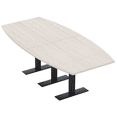 thumbnail image 1 of 8 Person Boat Shaped Conference Table  Post Legs Power And Data, 1 of 6