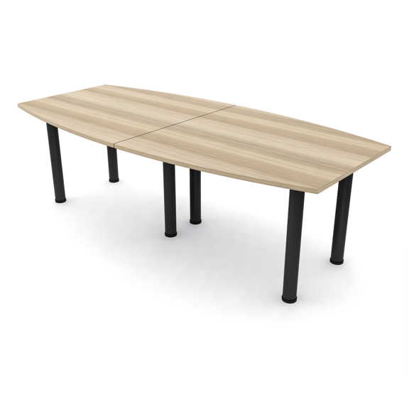8 Person Boat Shaped Conference Table  Post Legs Power And Data