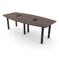 thumbnail image 1 of 8 Person Boat Shaped Conference Table  Post Legs Power And Data, 1 of 8