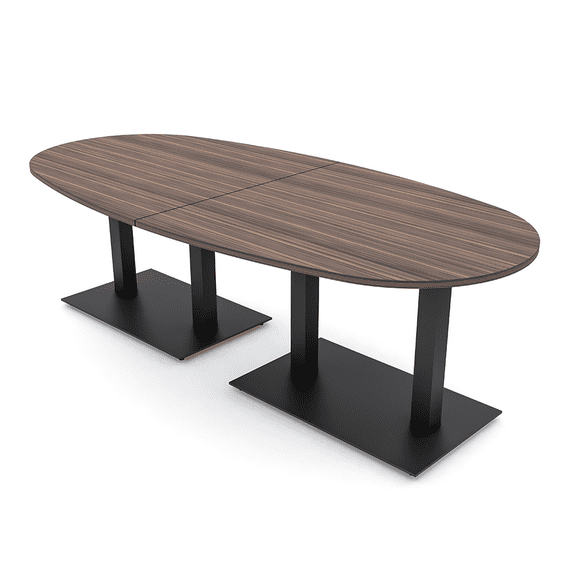 8 Person Boval Conference Table Metal Base Data And Electrical Units