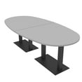 thumbnail image 1 of 8 Person Boval Conference Table Metal Base Data And Electrical Units, 1 of 5