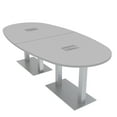 thumbnail image 1 of 8 Person Boval Conference Table Metal Base Data And Electrical Units, 1 of 7