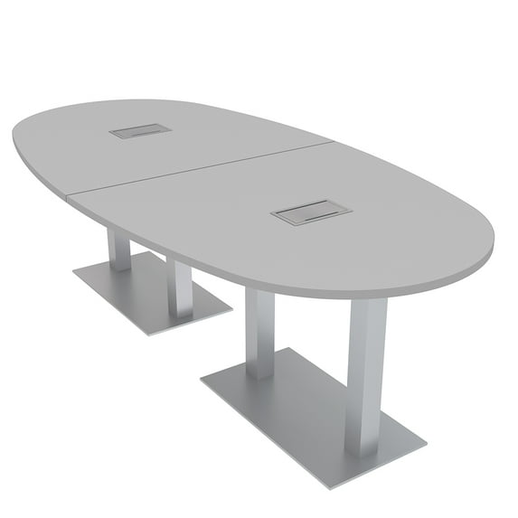 8 Person Boval Conference Table Metal Base Data And Electrical Units
