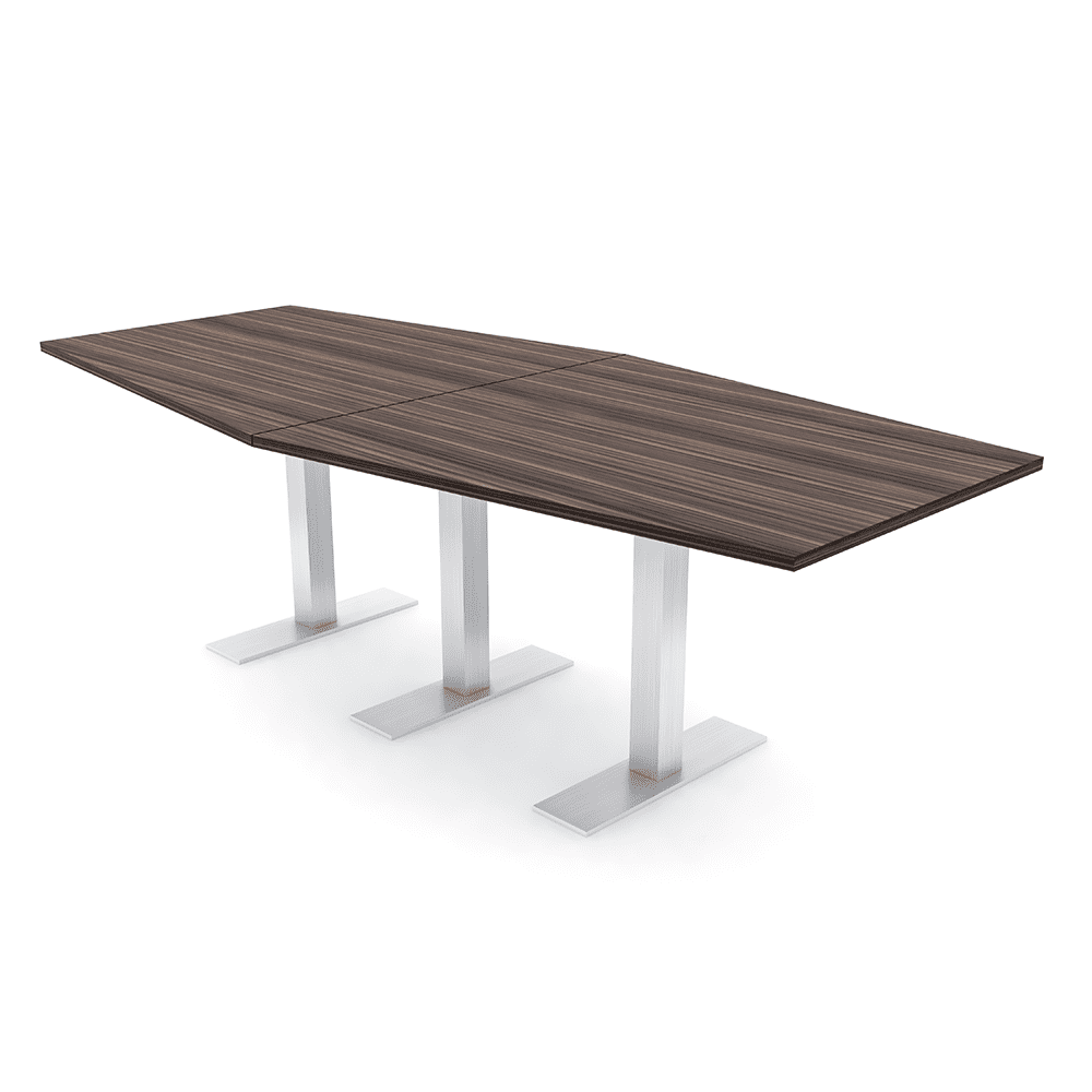 8 Person Hexagon Conference Room Table Metal T Bases Electrical Units ...