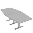 thumbnail image 1 of 8 Person Hexagon Conference Room Table Metal T Bases Electrical Units, 1 of 6