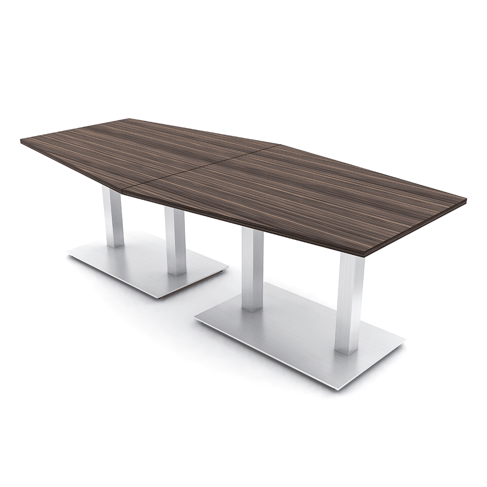 8 Person Hexagon Conference Table With Metal Bases Electrical Modules ...