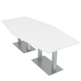 thumbnail image 1 of 8 Person Hexagon Conference Table With Metal Bases Electrical Modules, 1 of 6