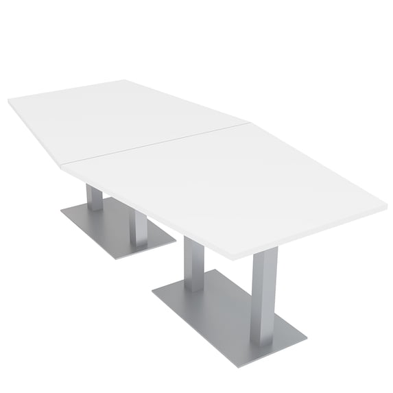 8 Person Hexagon Conference Table With Metal Bases Electrical Modules