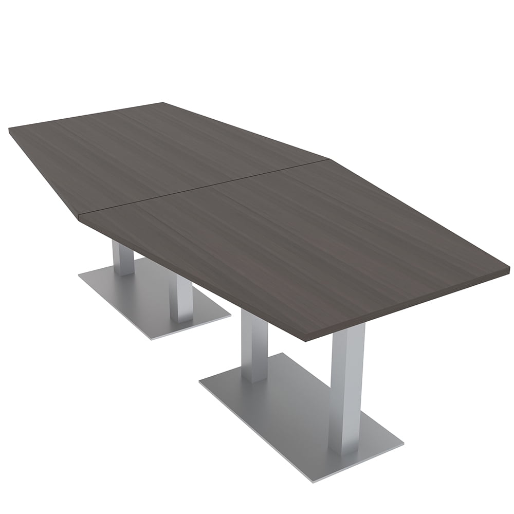 8 Person Hexagon Conference Table With Metal Bases Electrical Modules ...