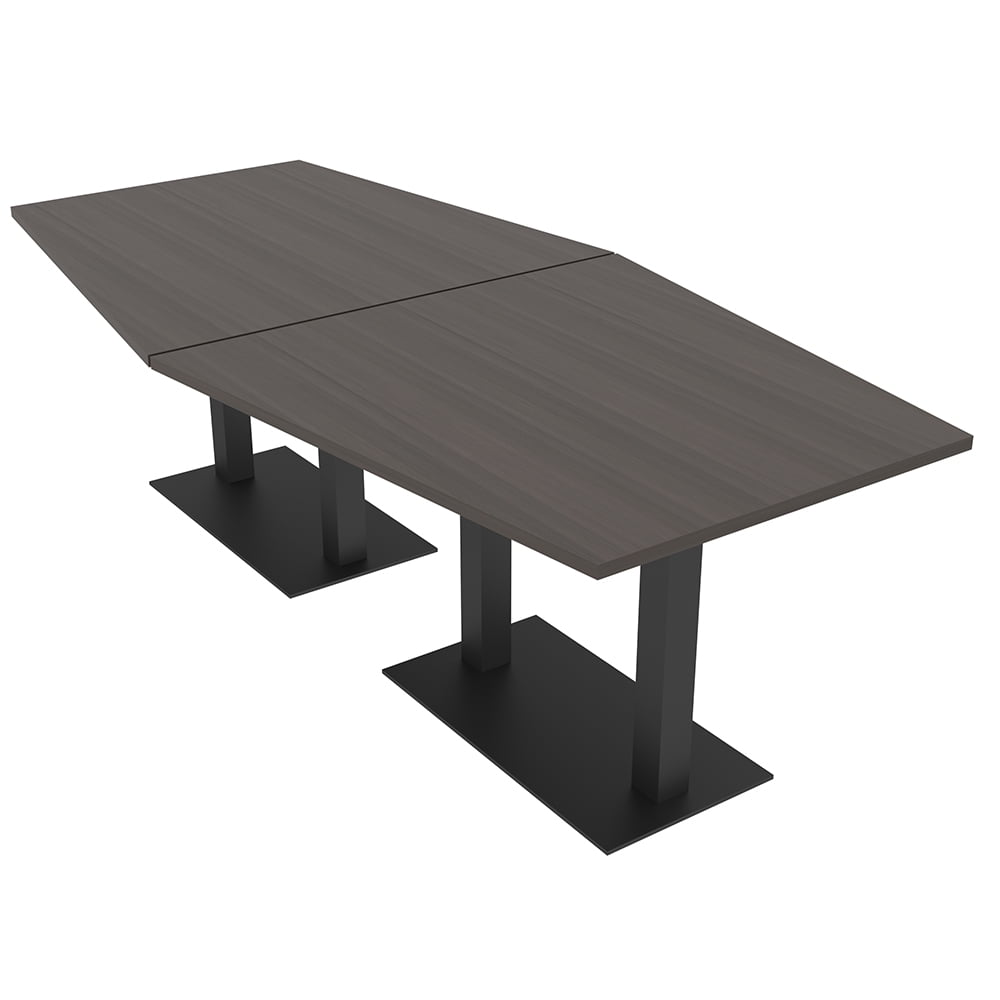 8 Person Hexagon Conference Table With Metal Bases Electrical Modules ...