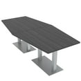 thumbnail image 1 of 8 Person Hexagon Conference Table With Metal Bases Electrical Modules, 1 of 6