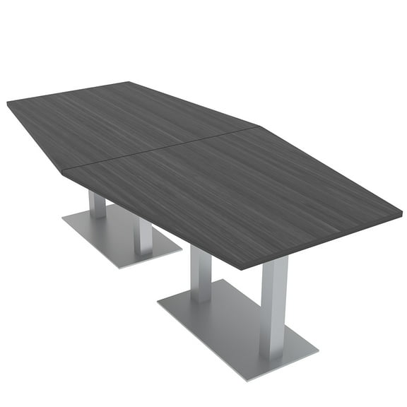 8 Person Hexagon Conference Table With Metal Bases Electrical Modules