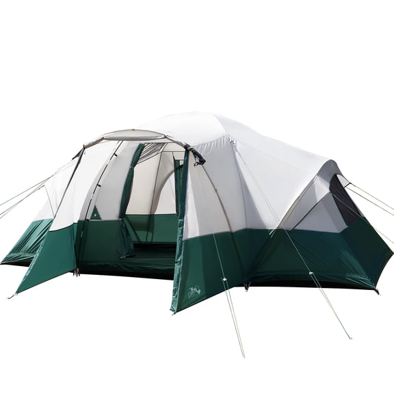 8 Person Large Family Camping Tent with Porch PU1000MM Waterproof Dome Tent for Outdoor Camping