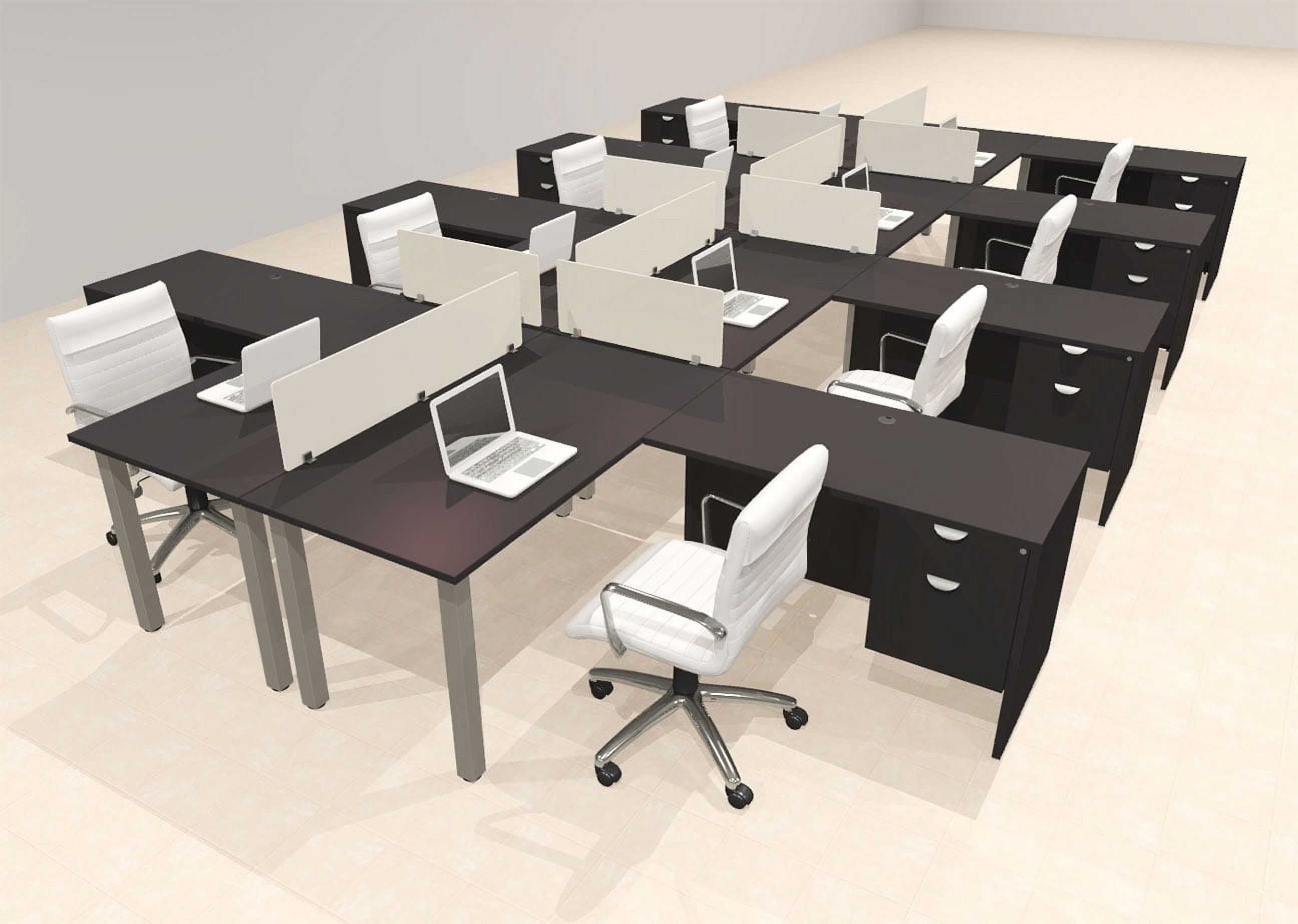 8 Person Modern Metal Leg Office Workstation Desk Set, #OT-SUL-FPM134 ...