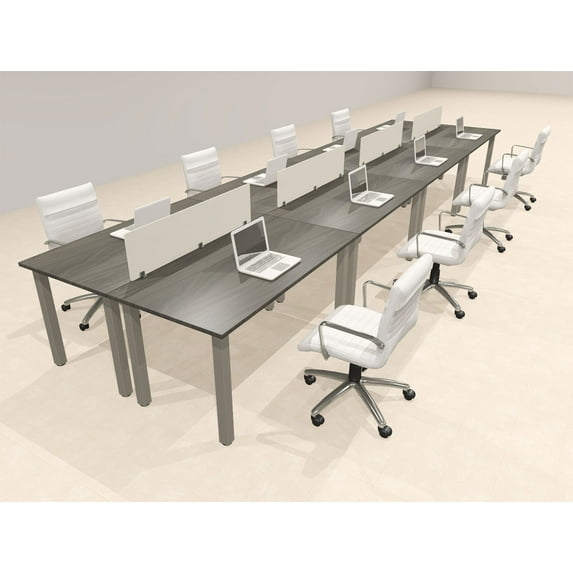 8 Person Modern Metal Leg Office Workstation Desk Set, #OT-SUL-FPM20