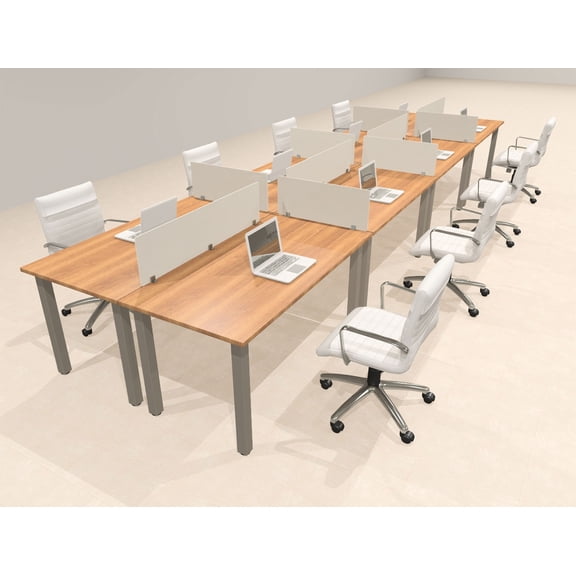 8 Person Modern Metal Leg Office Workstation Desk Set, #OT-SUL-FPM36
