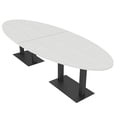 thumbnail image 1 of 8 Person Modular Oval Conference Table Metal Bases 10Ft Power And Data, 1 of 6