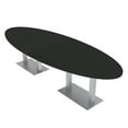 thumbnail image 1 of 8 Person Modular Oval Conference Table Metal Bases 10Ft Power And Data, 1 of 6