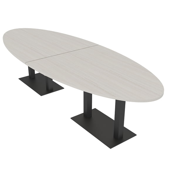 8 Person Modular Oval Conference Table Metal Bases 10Ft Power And Data