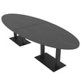 thumbnail image 1 of 8 Person Modular Oval Conference Table Metal Bases 10Ft Power And Data, 1 of 6
