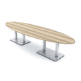 thumbnail image 1 of 8 Person Modular Oval Conference Table Metal Bases 10Ft Power And Data, 1 of 7