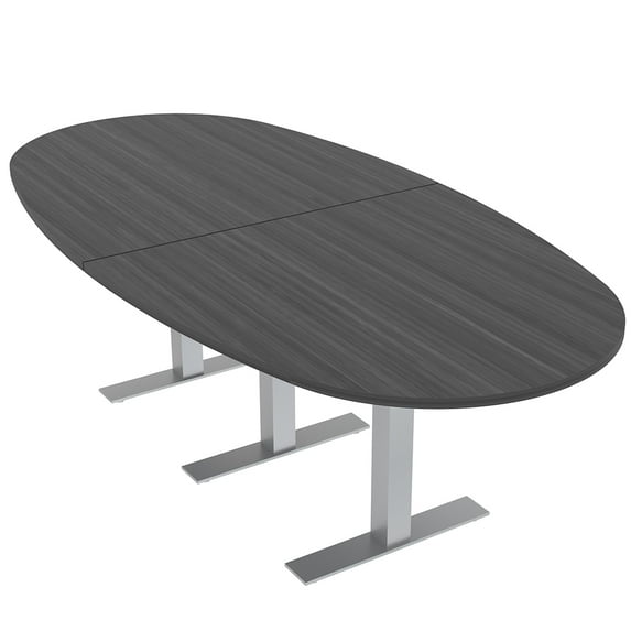 8 Person Oval Conference Table Metal T Bases Harmony Series w/Electric