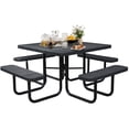 thumbnail image 1 of Bstjewey 46" Waterproof Square Metal Picnic Table for 8 Person,Black, 1 of 7