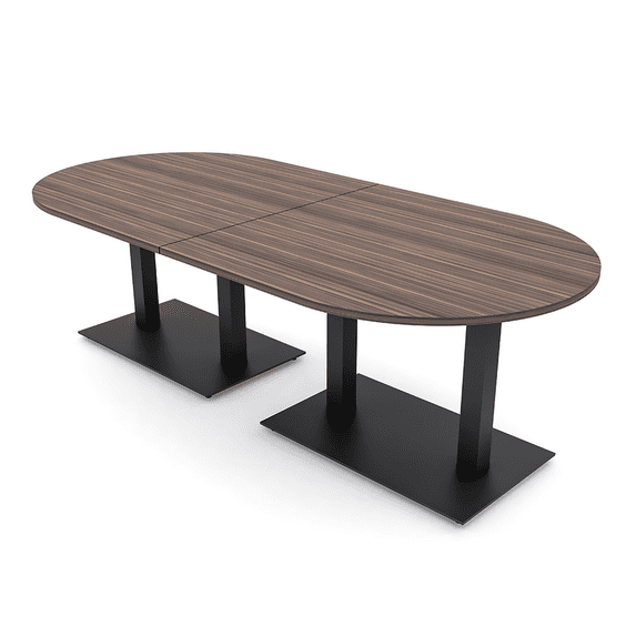 8 Person Racetrack Conference Table Metal Bases Electrical Modules