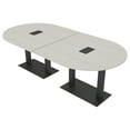 thumbnail image 1 of 8 Person Racetrack Conference Table Metal Bases Electrical Modules, 1 of 7