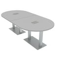 thumbnail image 1 of 8 Person Racetrack Conference Table Metal Bases Electrical Modules, 1 of 7