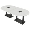 thumbnail image 1 of 8 Person Racetrack Conference Table Metal Bases Electrical Modules, 1 of 7