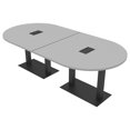 thumbnail image 1 of 8 Person Racetrack Conference Table Metal Bases Electrical Modules, 1 of 7